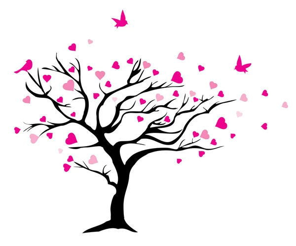 Valentine Tree Vector — Stock Vector