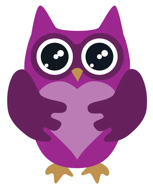 Owl with heart — Stock Vector