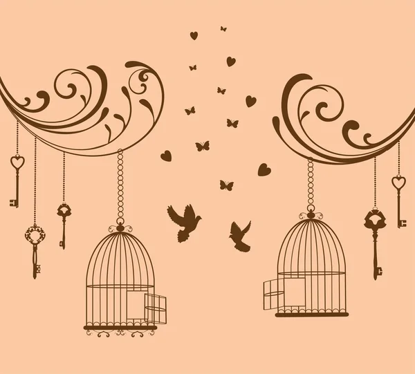 Bird Cage wektor — Wektor stockowy