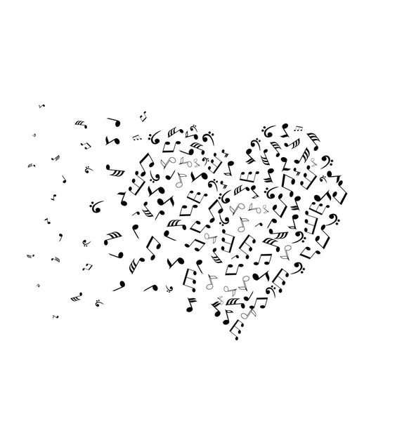 Coeur musical vectoriel — Image vectorielle