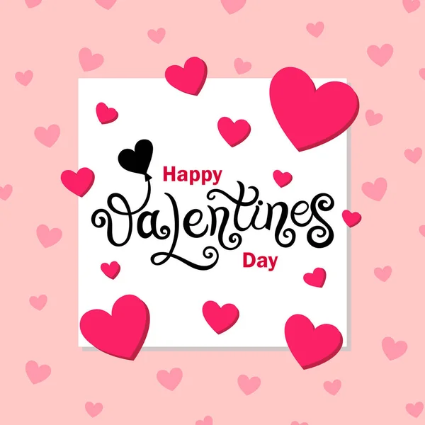 Alles Gute Zum Valentinstag Handgezeichnete Schrift Vektorillustration Bester Banner Für — Stockvektor