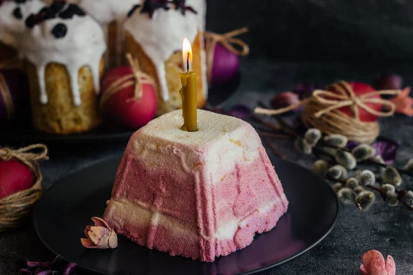 Coalhada Páscoa Prato Ortodoxo Tradicional Para Páscoa Queijo Cereja Páscoa — Fotografia de Stock