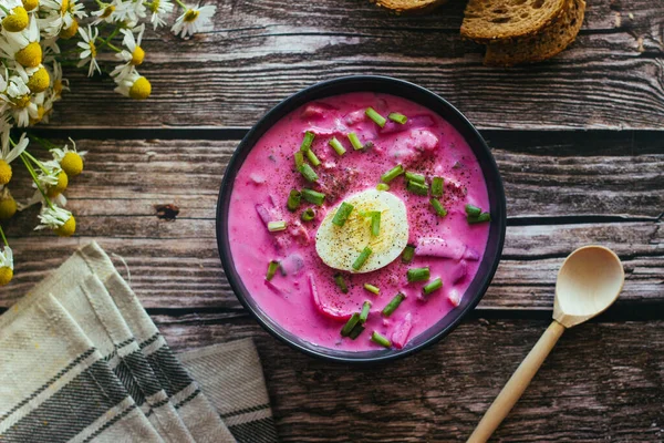 Borsch Leckere Suppe Russisches Nationalgericht — Stockfoto