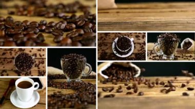 Dökerek kahve göster küçük resim koleksiyonunu montaj