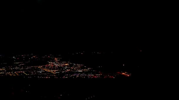 Wgląd nocy lotnicze Barcelona światła — Wideo stockowe