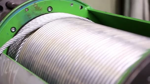 Heavy industry - steel rope, hawser — Stock Video