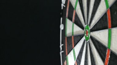 Tek bir dart dart tahtası turnayı gözünden vurmak yakın çekim