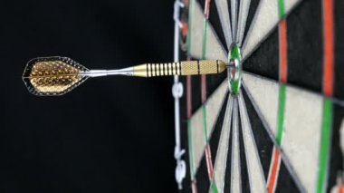 Tek bir dart dart tahtası turnayı gözünden vurmak yakın çekim