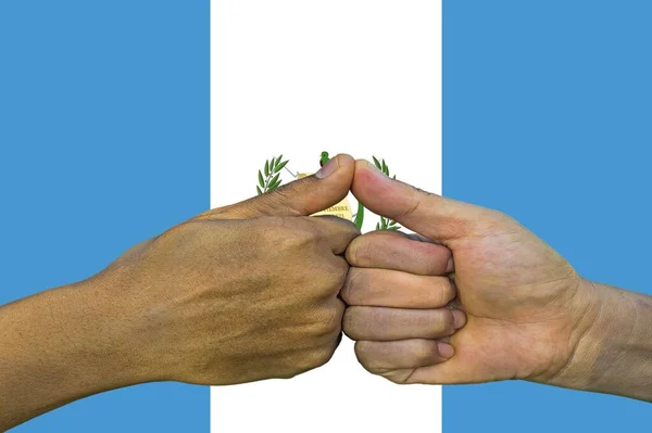 Flagge Guatemalas Integration Einer Multikulturellen Gruppe Junger Menschen — Stockfoto