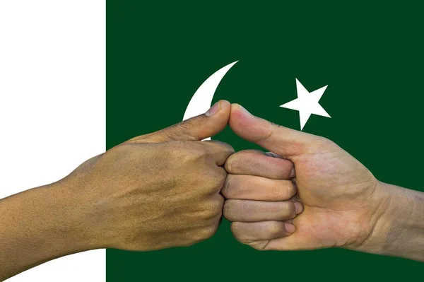 Pakisztán Zászló Fiatalok Egy Multikulturális Csoport Integration — Stock Fotó