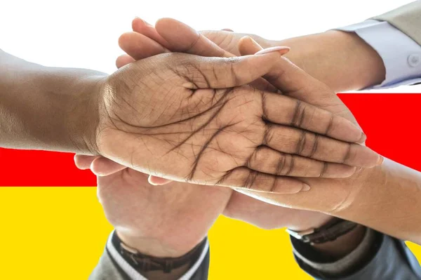 Sosouth Ossetia Flag Integrazione Gruppo Multiculturale Giovani — Foto Stock