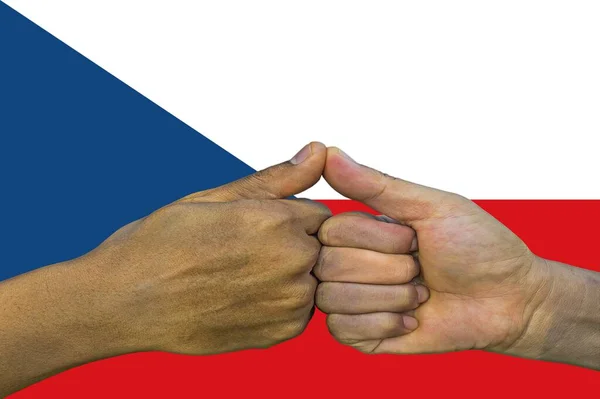 Czech Republic Flag Intergration Multicultural Group Young People — Stock Photo, Image