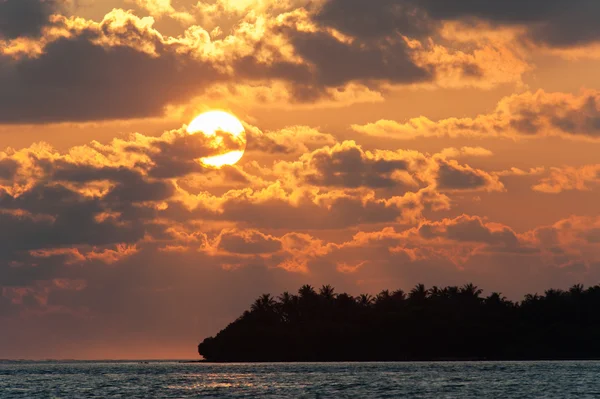 Silhouet van eiland Stockfoto
