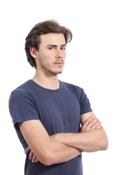 Portrait of a serious casual man with folded arms — Stock Photo, Image