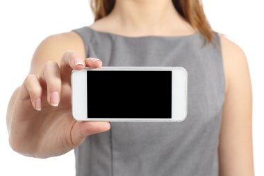 iş kadın eli boş akıllı telefon ekran görüntüleme