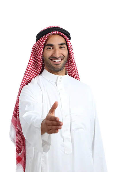 Arabe saudi émirats homme prêt à poignée de main — Photo