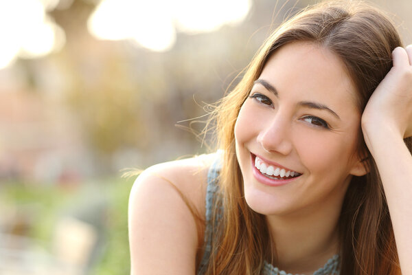 Girl smiling with perfect smile and white teeth Stock Image