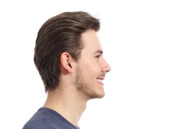 Side view of a handsome man facial portrait