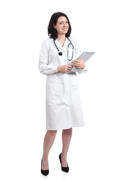 Full body of a doctor woman posing holding a medical history Stock Photo