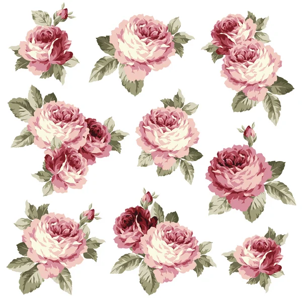 Rosa blomma illustration, — Stock vektor