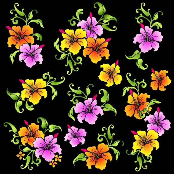 Illustration de fleurs tropicales — Image vectorielle