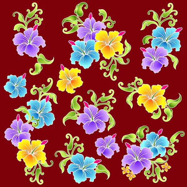 Ilustración de flores tropicales — Vector de stock