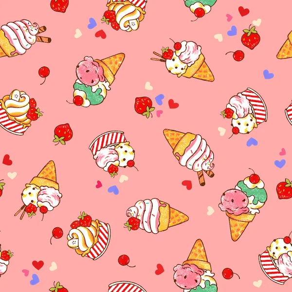 Ice cream illustration pattern