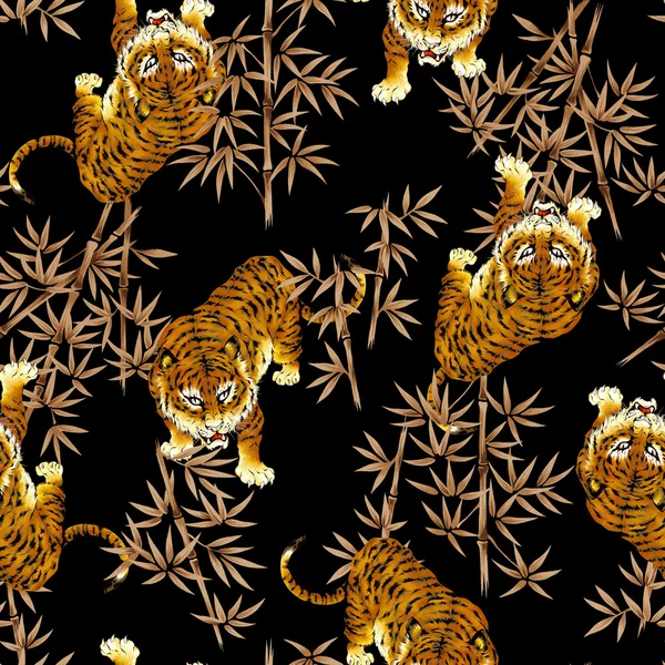 Tiger illustration pattern — Stock Photo, Image