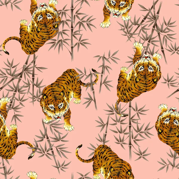 Tiger illustration mönster — Stockfoto