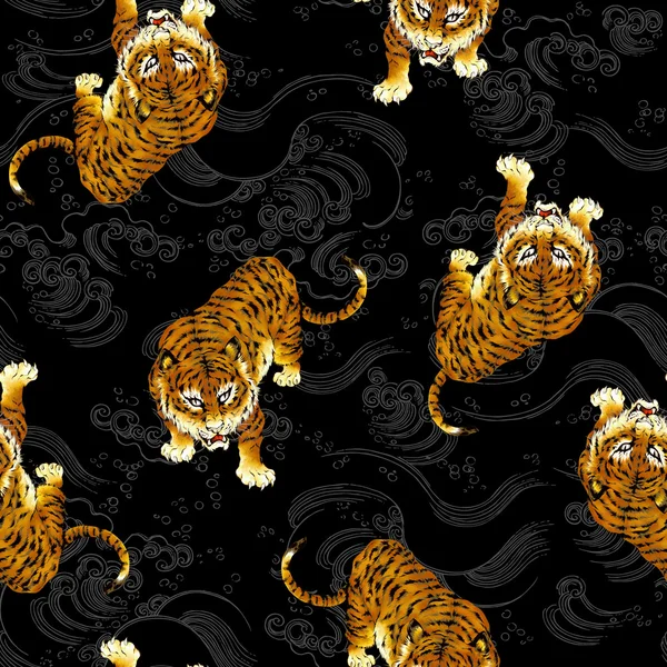 Patrón de ilustración de tigre — Foto de Stock