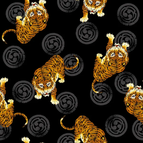 Tiger illustration pattern — Stock Photo, Image