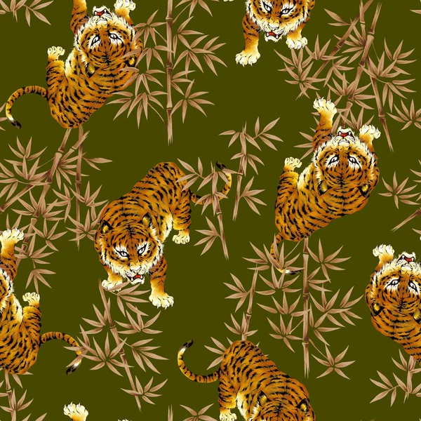 Tiger illustration mönster — Stockfoto