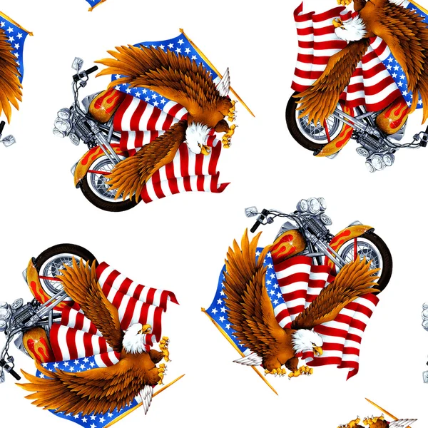 Eagle en Stars and Stripes patroon — Stockfoto