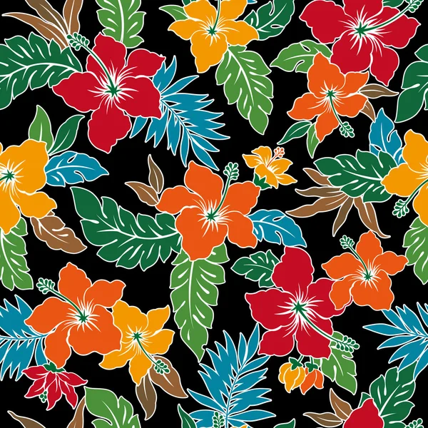 Tropical flower pattern — Stock Vector