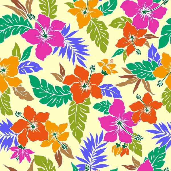 Patrón de flor tropical — Vector de stock