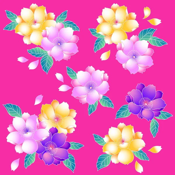 Flor de cerezo de estilo japonés — Vector de stock