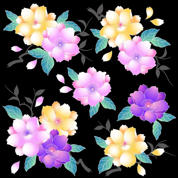 Style japonais fleur de cerisier — Image vectorielle