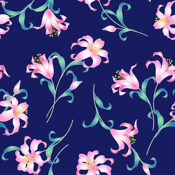 일본 스타일 꽃 패턴 — 스톡 벡터