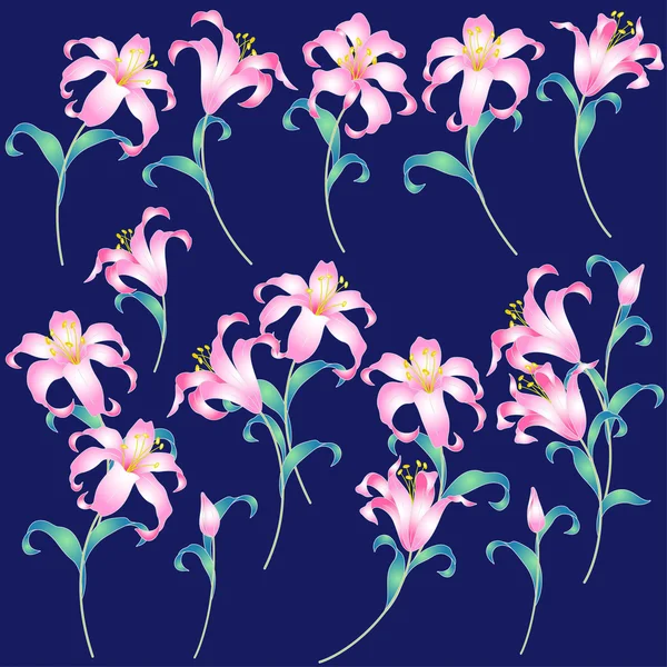 Japansk stil lily — Stock vektor