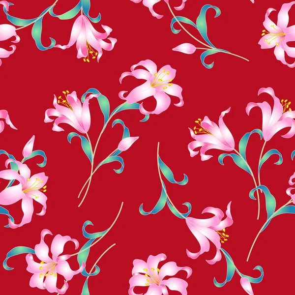 Japanse stijl lily patroon — Stockvector