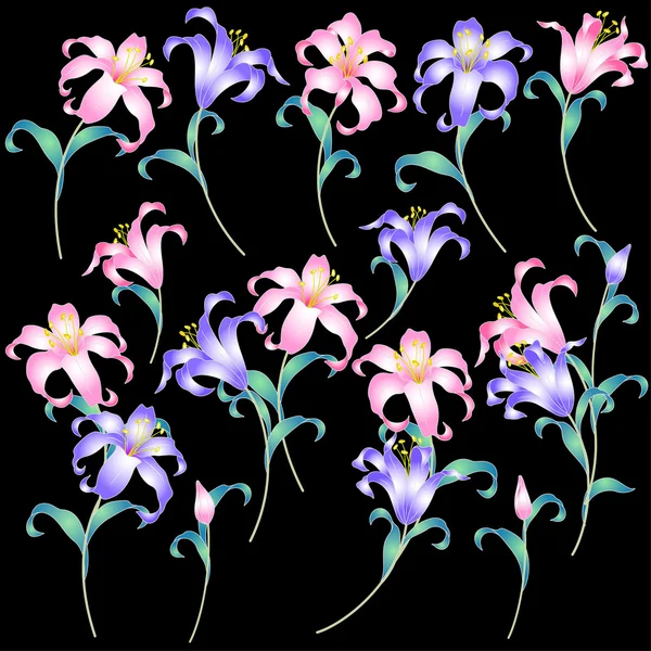 Japanse stijl lily — Stockvector