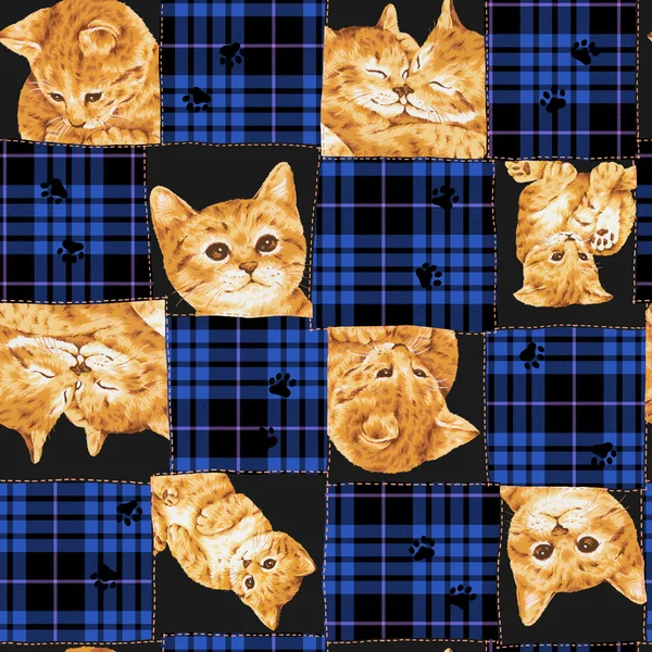 Söt katt mönster — Stockfoto