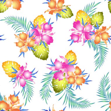 Orkide tropikal desen