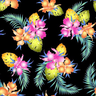 Orkide tropikal desen