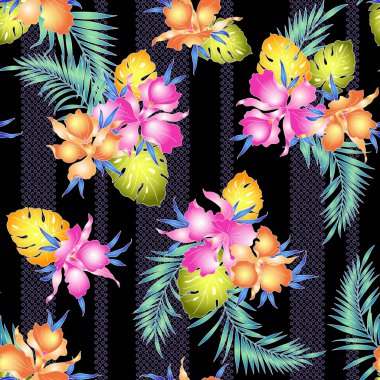 Orkide tropikal desen