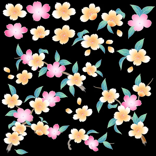 Japanse stijl cherry blossom — Stockvector