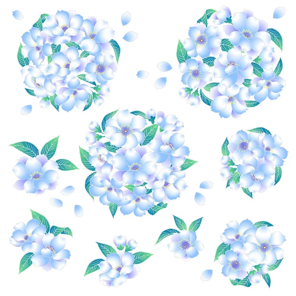 Japonský styl třešňový květ — Stockový vektor