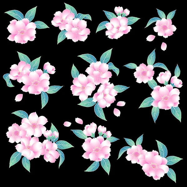 Flor de cerezo de estilo japonés — Vector de stock