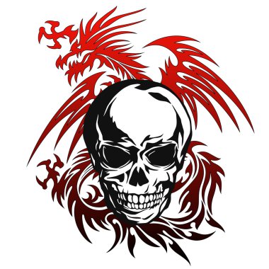 Kafatası ejderha çizim,