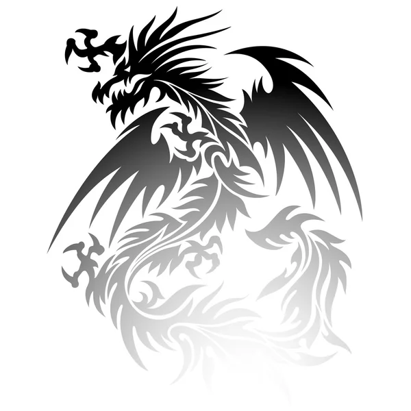Dragon illustration art — Stock Vector